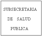 Cuadro de texto: SUBSECRETARIA

    DE    SALUD 
 
       PUBLICA

   
